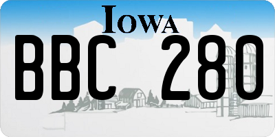IA license plate BBC280