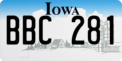 IA license plate BBC281