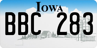 IA license plate BBC283