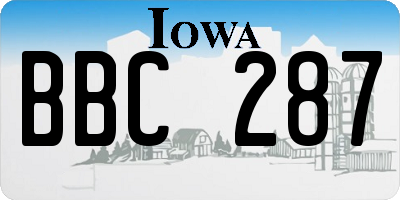 IA license plate BBC287