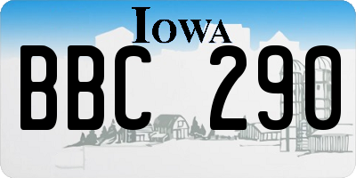 IA license plate BBC290