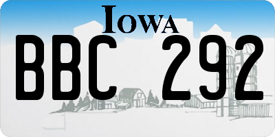IA license plate BBC292