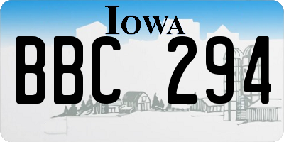 IA license plate BBC294