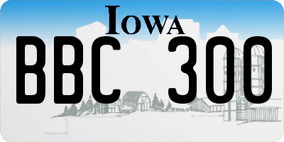 IA license plate BBC300