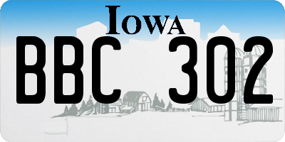 IA license plate BBC302