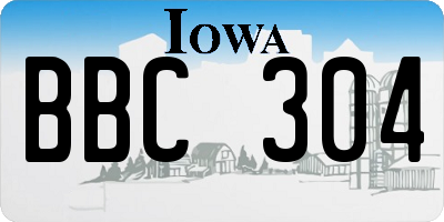 IA license plate BBC304
