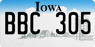 IA license plate BBC305