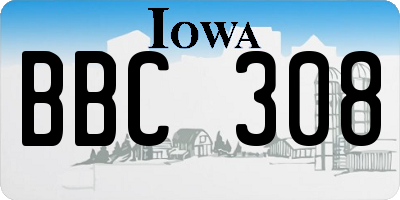 IA license plate BBC308