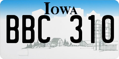 IA license plate BBC310