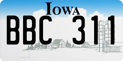 IA license plate BBC311