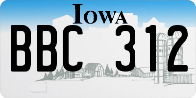 IA license plate BBC312