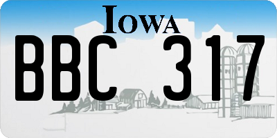 IA license plate BBC317