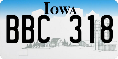 IA license plate BBC318