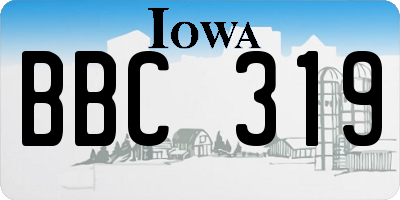 IA license plate BBC319