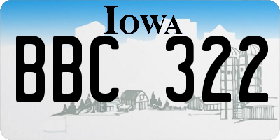 IA license plate BBC322