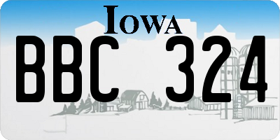 IA license plate BBC324
