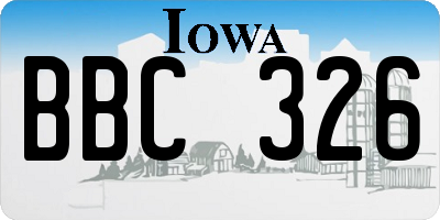 IA license plate BBC326
