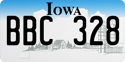 IA license plate BBC328