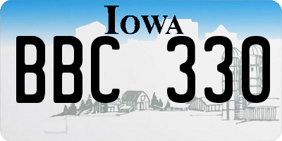 IA license plate BBC330