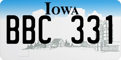 IA license plate BBC331
