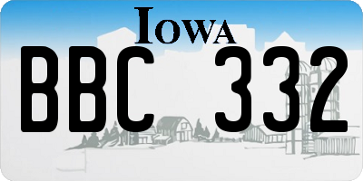 IA license plate BBC332