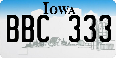 IA license plate BBC333