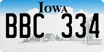IA license plate BBC334