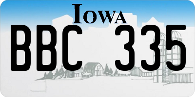 IA license plate BBC335