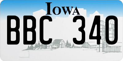IA license plate BBC340