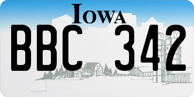IA license plate BBC342