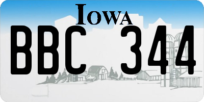 IA license plate BBC344