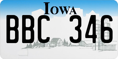 IA license plate BBC346