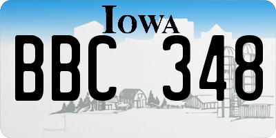 IA license plate BBC348