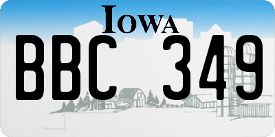 IA license plate BBC349