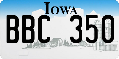 IA license plate BBC350