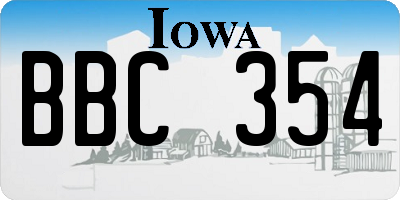 IA license plate BBC354