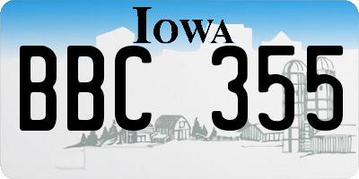 IA license plate BBC355