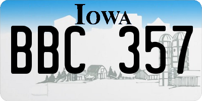 IA license plate BBC357