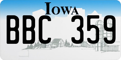 IA license plate BBC359