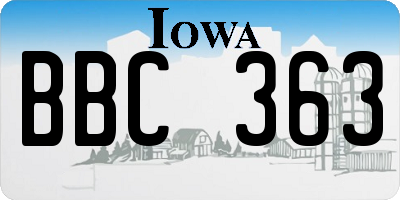 IA license plate BBC363