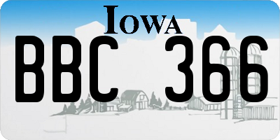 IA license plate BBC366