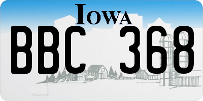 IA license plate BBC368