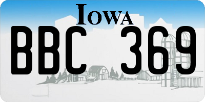 IA license plate BBC369