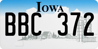 IA license plate BBC372