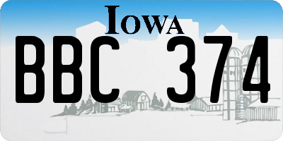 IA license plate BBC374