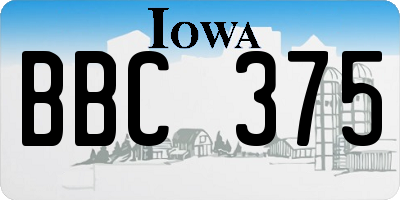 IA license plate BBC375