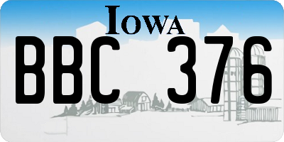 IA license plate BBC376