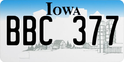IA license plate BBC377
