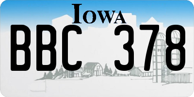 IA license plate BBC378