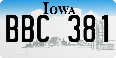 IA license plate BBC381